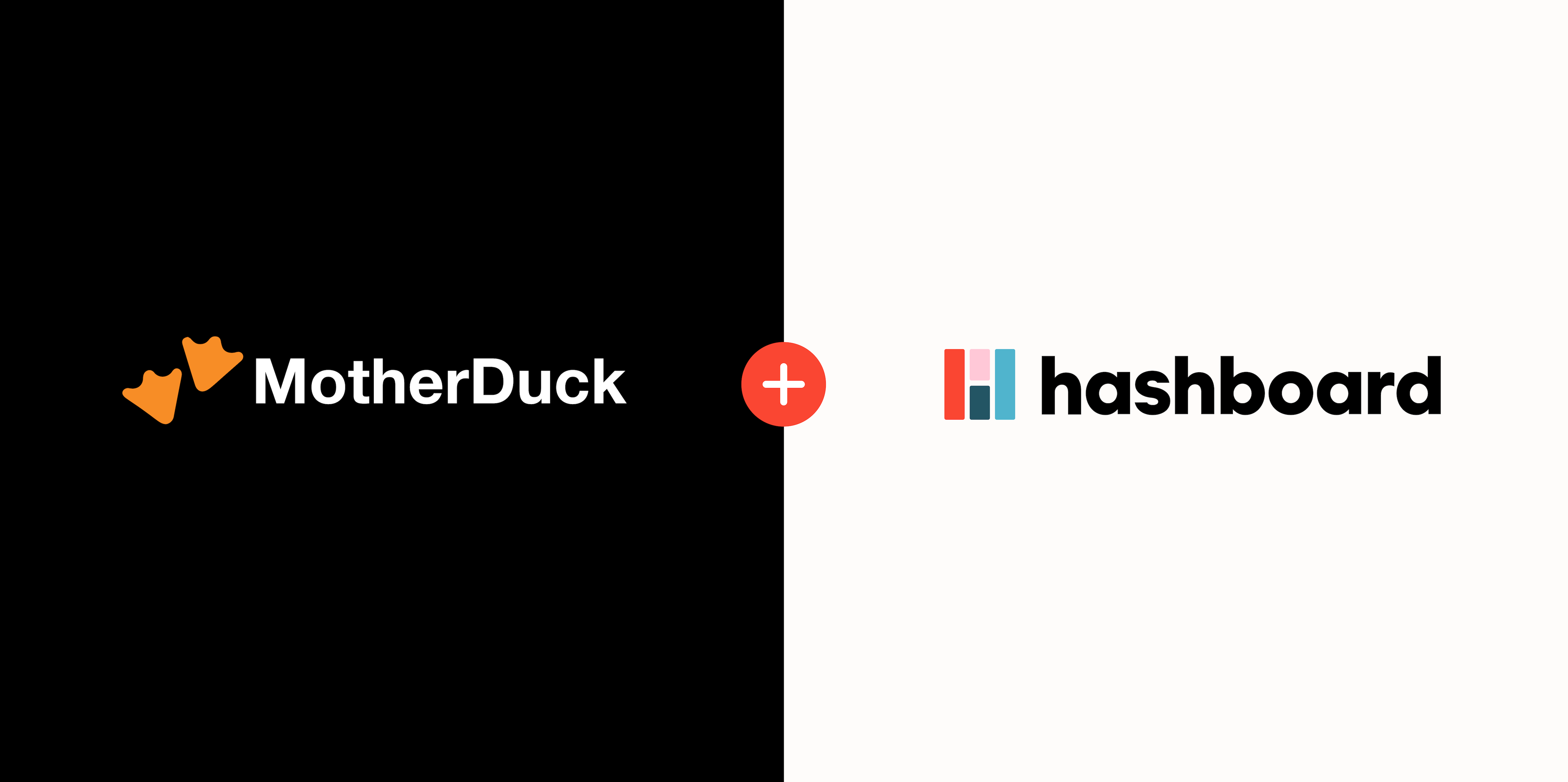 Side by side MotherDuck and Hashboard logos
